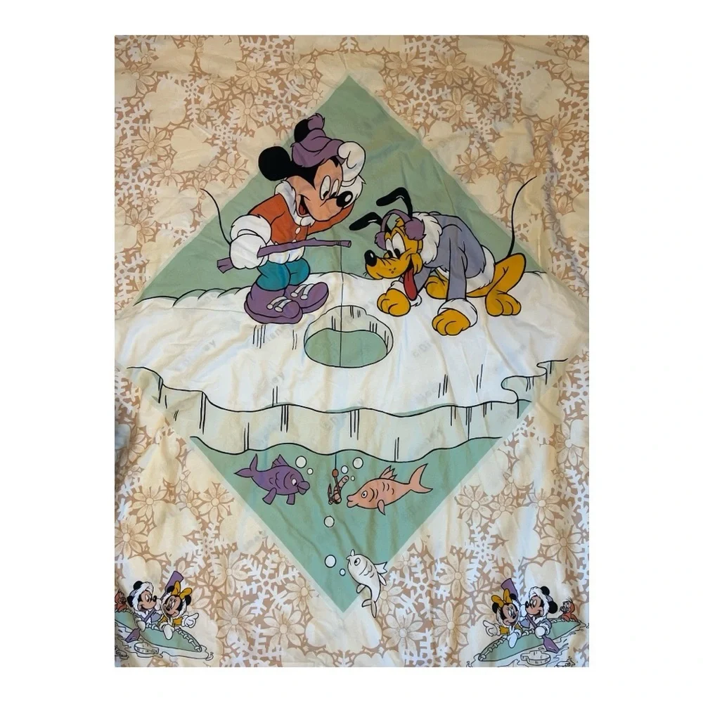 Disney Vintage Rare 80s Mickey & Pluto Duvet Cover & Insert‎